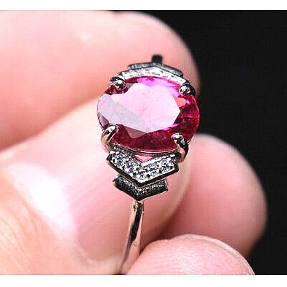 All Natural Red Tourmaline Crystal Ring * NWT - Picture 3 of 4